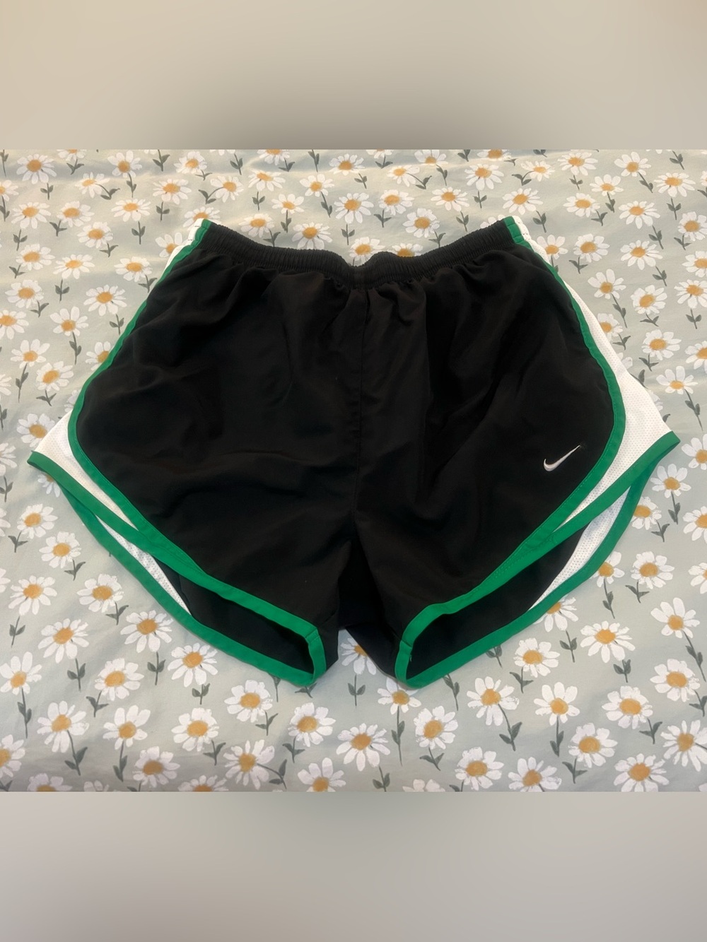Nike Women’s Black Running Shorts with Green Trim